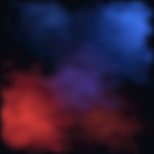 Abstrakter roter und blauer Rauch
